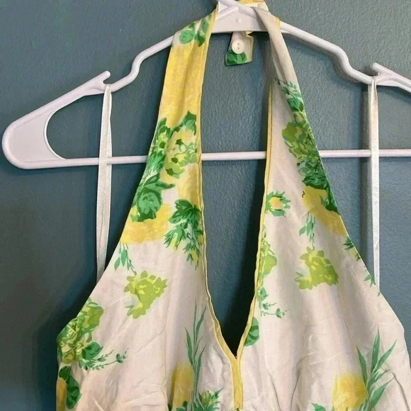 Vintage B Moss halter dress- floral- size 8 - silk and linen - Picture 2 of 9